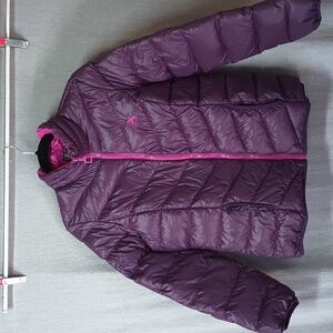 ZeroXposur Purple & Magenta Down Puffy Jacket Women's Lg w/Storage Bag